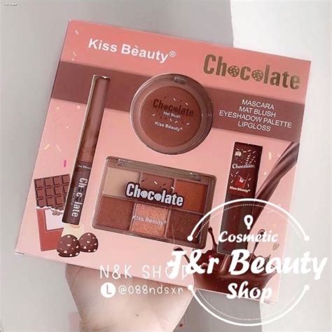 COD Kiss Beauty Chocolate 4in1 Makeup Set Matte Lip Gloss Matte Nude