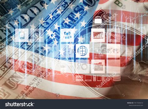 united states stock market flag background stock photo