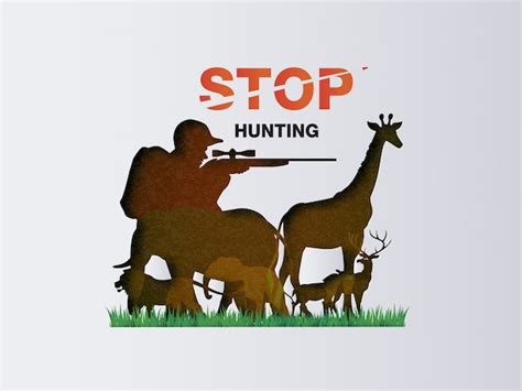 Stop Hunting Animal Premium Vector