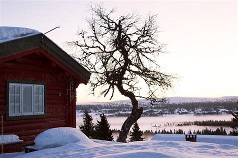 "Winter Daybreak In Norway - Countryside Cabin Overlooking Foggy ...