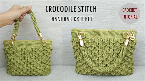 CROCHET Tas Rajut Motif Crocodile Crocodile Stitch Crochet Bag