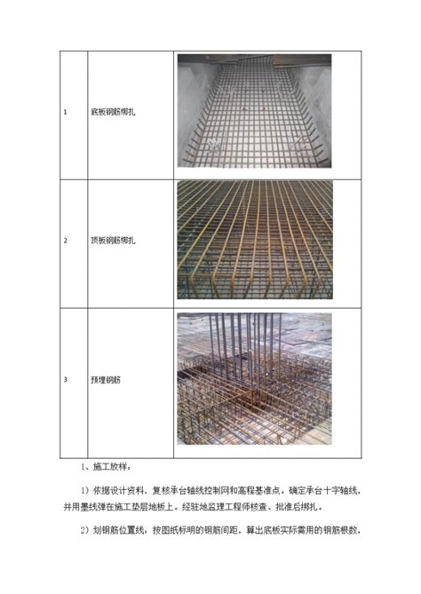 承台钢筋绑扎施工工艺（word格式）工艺流程图平面布置图土木在线