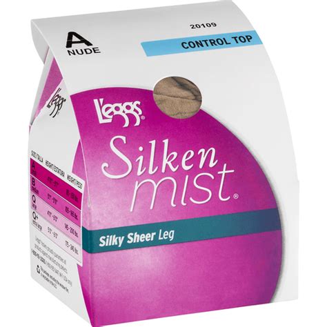 Leggs Silken Mist Pantyhose Silky Sheer Leg Control Top Sheer Toe A Nude Personal Care