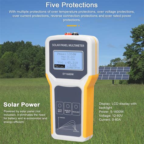 Solar DC AC Power Meter Solar Panel Tester 1600W Photovoltaic Panel