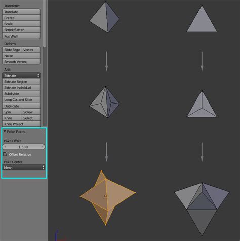 Modeling How To Make Triangular Pyramids On Each Face Of An Original