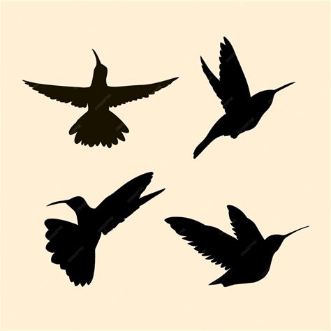 Handgezeichnete Kolibri Silhouette Kostenlose Vektor