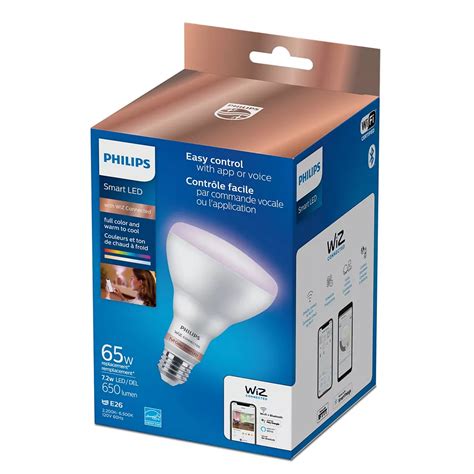 Philips Wiz 65w Br30 Wifi Full Color And Tunable White Led Light Bulb The Home Depot Canada