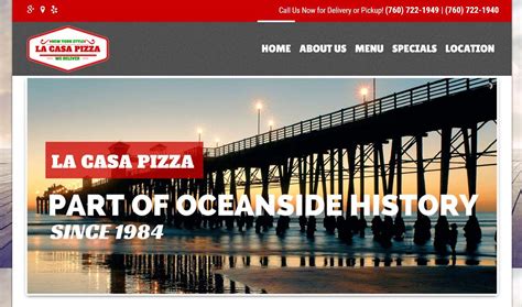 La Casa Pizza Oceanside website design - WeBrand Digital Marketing