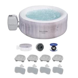 Ezlife Person Hot Tub Aqua Jet Inflatable Hot Tub With Cover Outdoor Easy Set Up