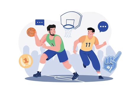 Premium Vector Basketball Players On The Court