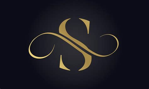 Lujo Letra S Logo Modelo En Oro Color Inicial Lujo S Letra Logo Diseño
