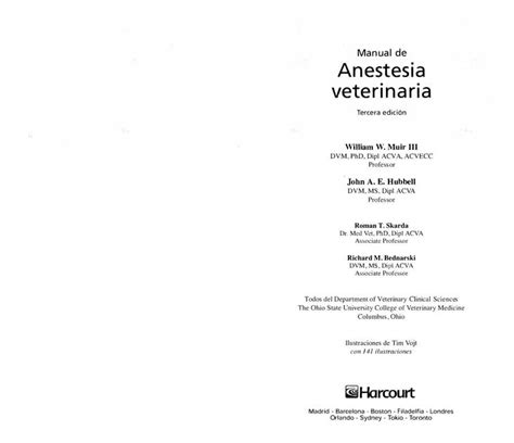 Manual De Anestesia Veterinaria Terc Joel Barrios UDocz