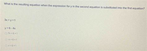 What is the resulting equation when the expression for y in the second ...