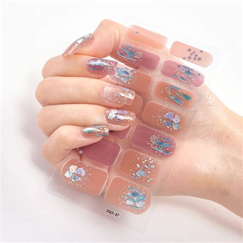 Gel Nail Polish Strips Semi Cured Gel Nail Stickers Wraps Multiple
