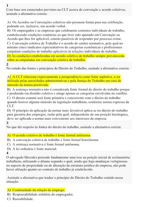 avaliação pós Tópicos de Direito do Trabalho e Processo do Trabalho