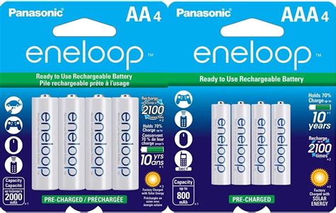 Amazon Panasonic Eneloop AA And AAA 2100 Cycle Ni MH Pre Charged