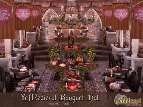 The Sims Resource Ye Medieval Banquet Hall Tsr Cc Only