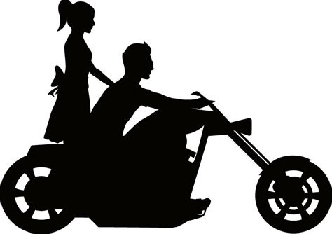 Silhouette Couple Ride Motorcycle 24827184 Vector Art At Vecteezy