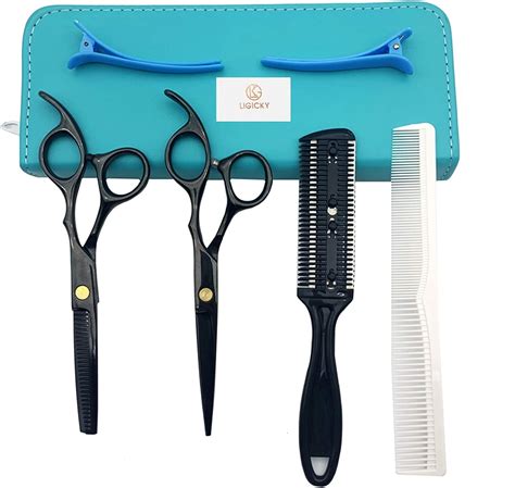 LIGICKY Hair Cutting Scissors Kit 6 Professional Barber Stainless