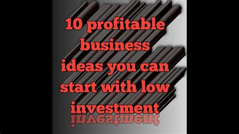 Profitable Business Ideas With Low Investment 2020 Youtube