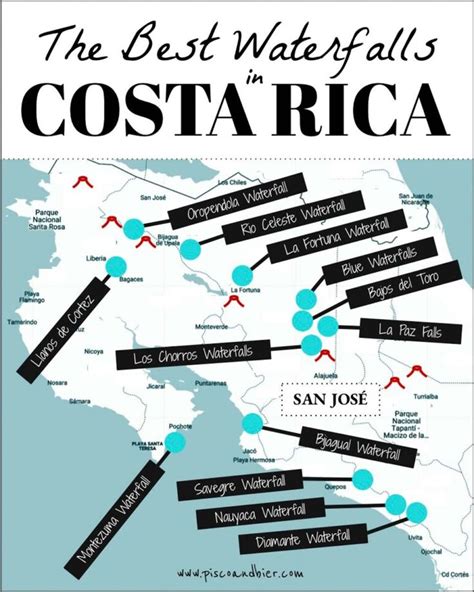 Chasing Waterfalls In Costa Rica 10 Best Costa Rica Waterfalls Map