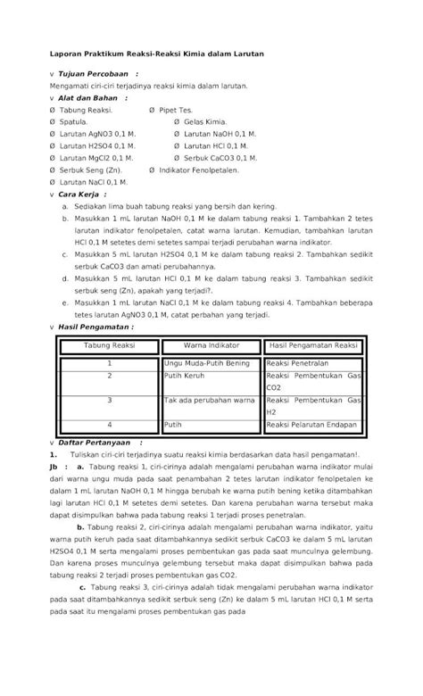 Docx Laporan Praktikum Reaksi Dokumen Tips