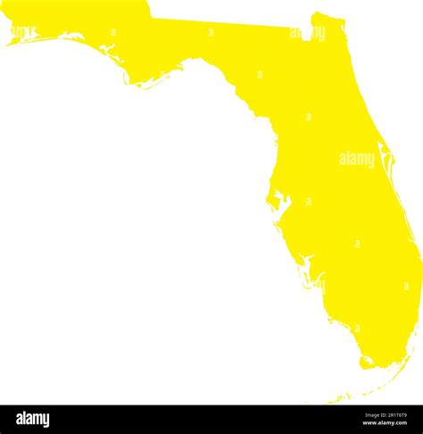 Yellow Cmyk Color Map Of Florida Usa Stock Vector Image And Art Alamy