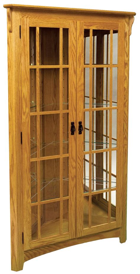 Mission Corner Curio Cabinet From Dutchcrafters Amish Furniture