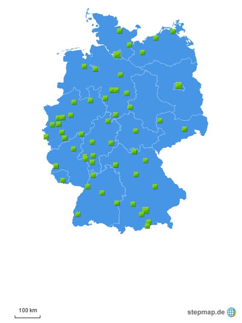 StepMap Standorte in Deutschland Landkarte für Deutschland