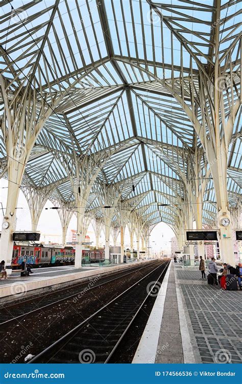 LISBON, PORTUGAL - DECEMBER 14, 2018: Modern Architecture at the Oriente Train Station Gare Do ...