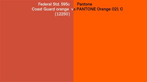 Federal Std 595c Coast Guard Orange 12250 Vs Pantone Orange 021 C