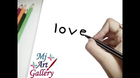 How To Turn Words LOVE Into A Love Couple Step By Step MjArtGallery