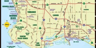 South bay Los Angeles map - Map of south bay Los Angeles (California - USA)