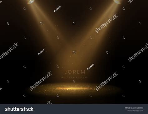 Elegant Golden Stage Glowing Lighting Effect Stock Vector Royalty Free