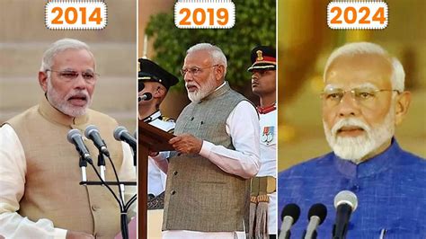 Three Victories Three Terms Pm Modis Oath Taking Ceremonies In 2014