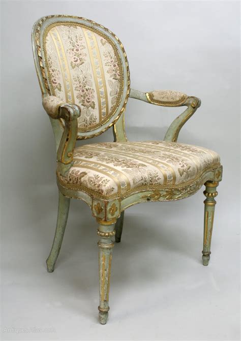 A French Style Painted Open Arm Chair Antiques Atlas