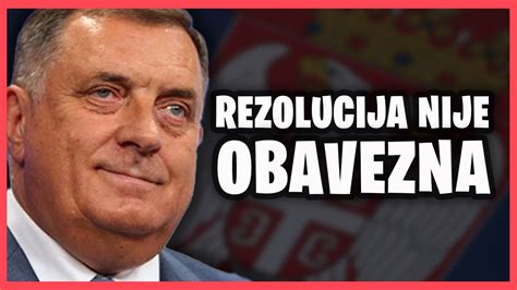 MILORAD DODIK REZOLUCIJA O SREBRENICI NIJE OBAVEZNA YouTube