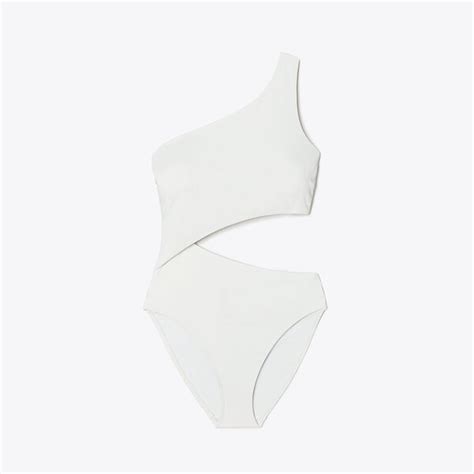 Tory Burch Cut Out One Piece White Editorialist