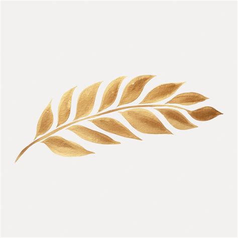 Elegant Golden Leaf Illustration Premium Ai Generated Vector