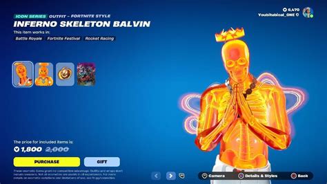 New Inferno Skeleton Balvin Bundle April 18th2024 Fortnite Item