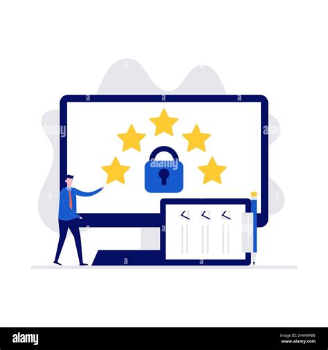 New European Gdpr Vector Illustration Concept General Data Protection Regulation Modern Flat