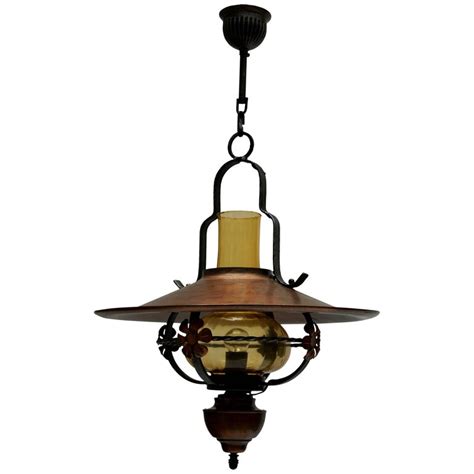 Copper And Glass Pendant Light For Sale At 1stdibs