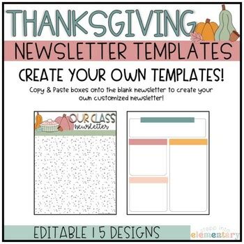 Thanksgiving Newsletter Templates | Thanksgiving Edition | Editable