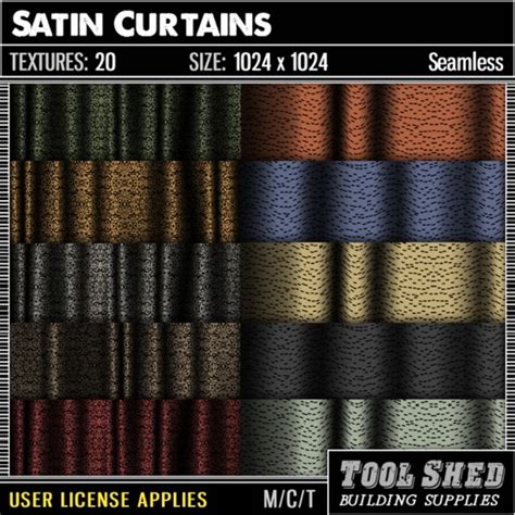 Second Life Marketplace Tool Shed Satin Curtains