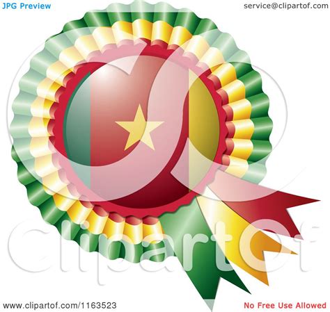 Shiny Cameroon Flag Rosette Bowknots Medal Award Royalty Free Vector