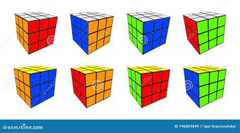 Rubik`s Cube Different Color Cubes Combination Puzzle Editorial Stock