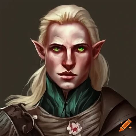 Illustration Of A Male Elf Rogue With Blonde Hair And Green Eyes On Craiyon