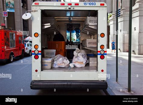 Postal delivery truck in downtown Manhattan, New York City Stock Photo ...