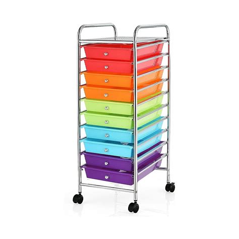 Storage Drawer Carts 10 Drawer Organizer With Wheels For Files