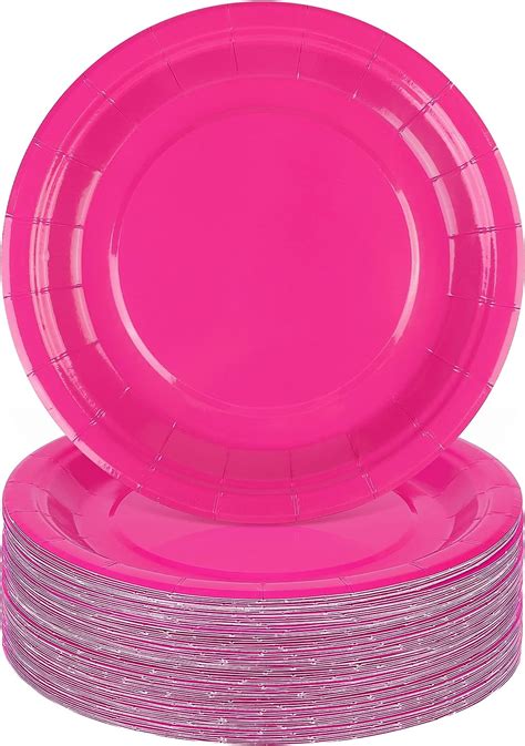 Amazon Breroa Pieces Hot Pink Paper Plates Inch Bulk Paper